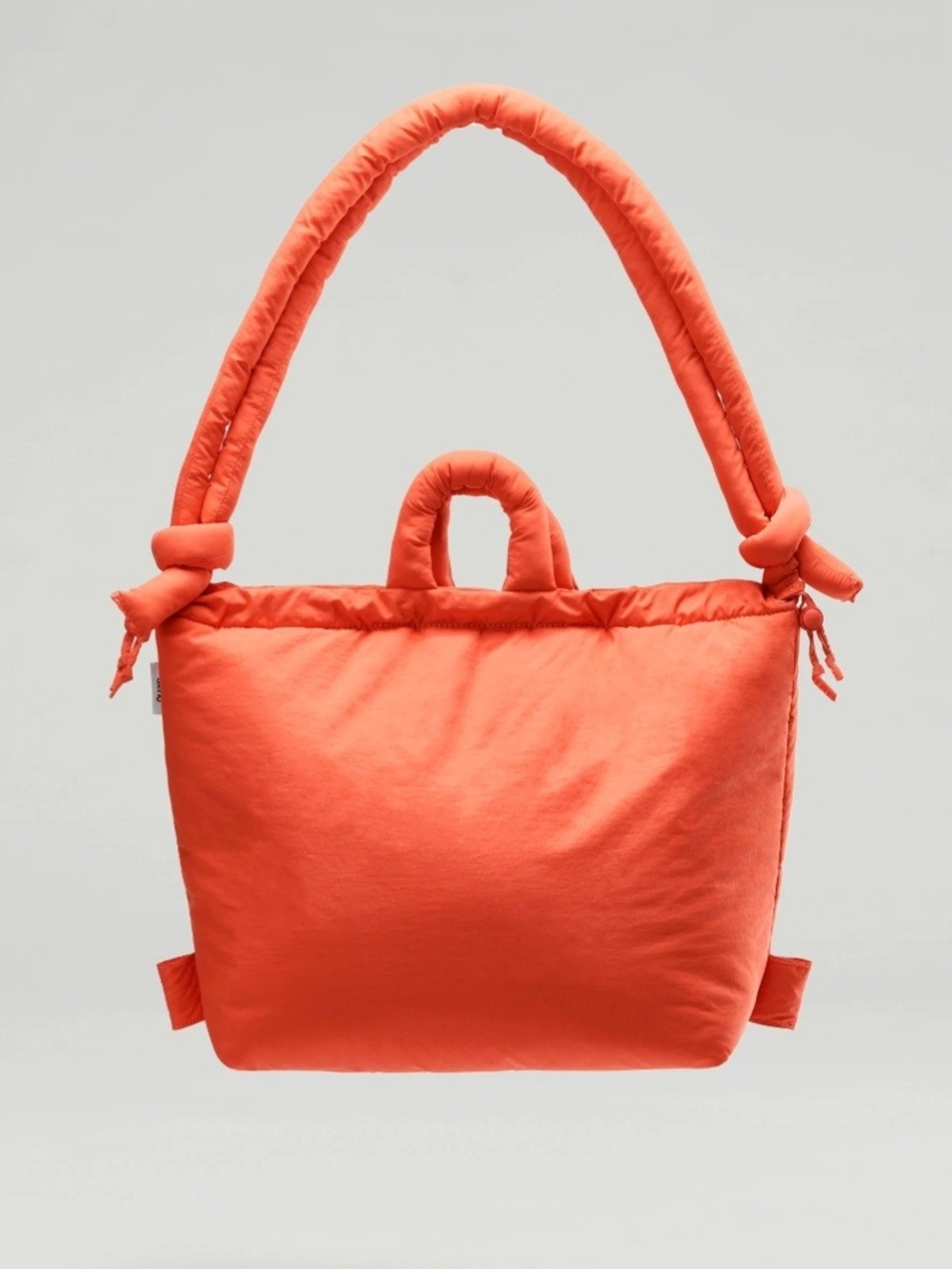 Olend Ona Soft Bag In Coral Tote Bag with Knotted Handles